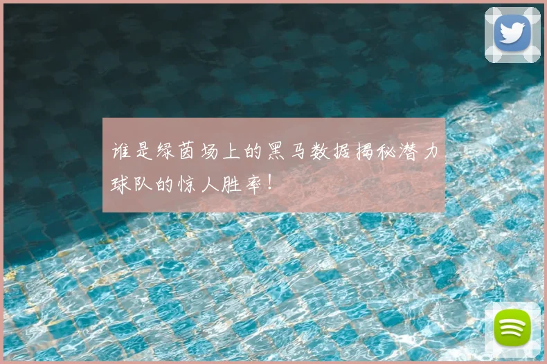谁是绿茵场上的黑马数据揭秘潜力球队的惊人胜率！